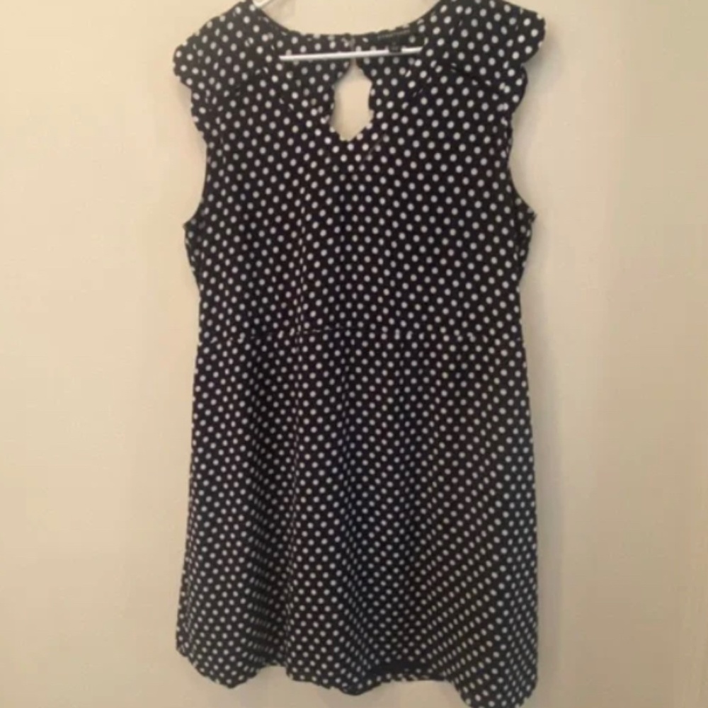 41 Hawthorn navy polka dot dress